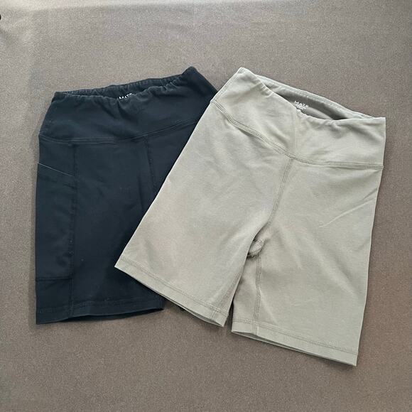 Mate Set Of 2 Stretch Active Shorts Non-Toxic Organic Black/Brown Women's Small - Picture 4 of 6